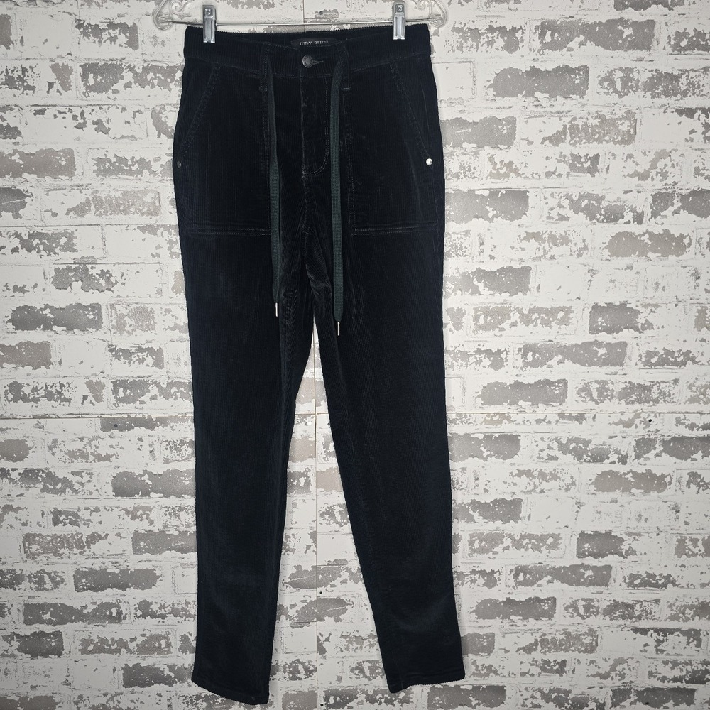 Judy Blue Pants Womens 1/25 Emerald Green‎ Corduroy Joggers Tapered Drawstrings